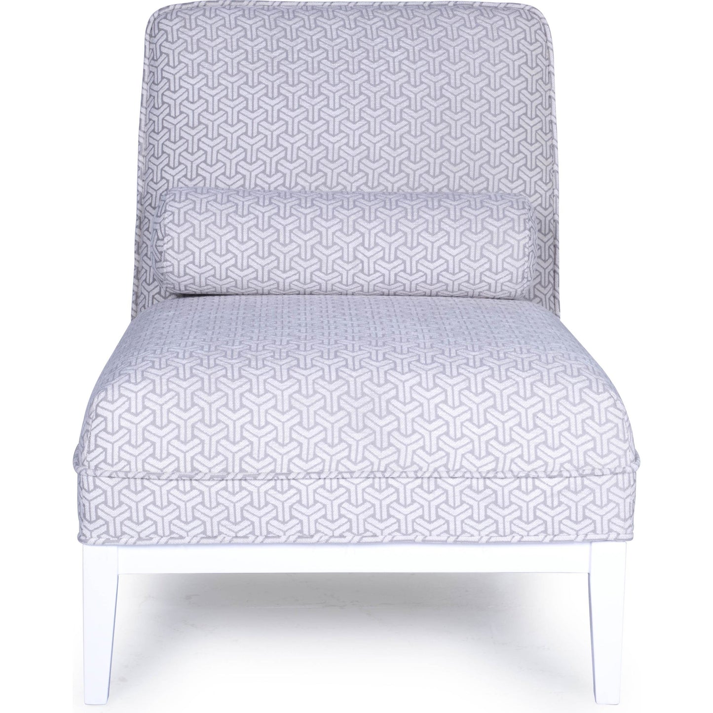 003 SR-702389 | Additional Silo | Firenze Upholster Lounge Chair by Pasargad Home in silver and white. Made from polyester, cotton in a coastal style.