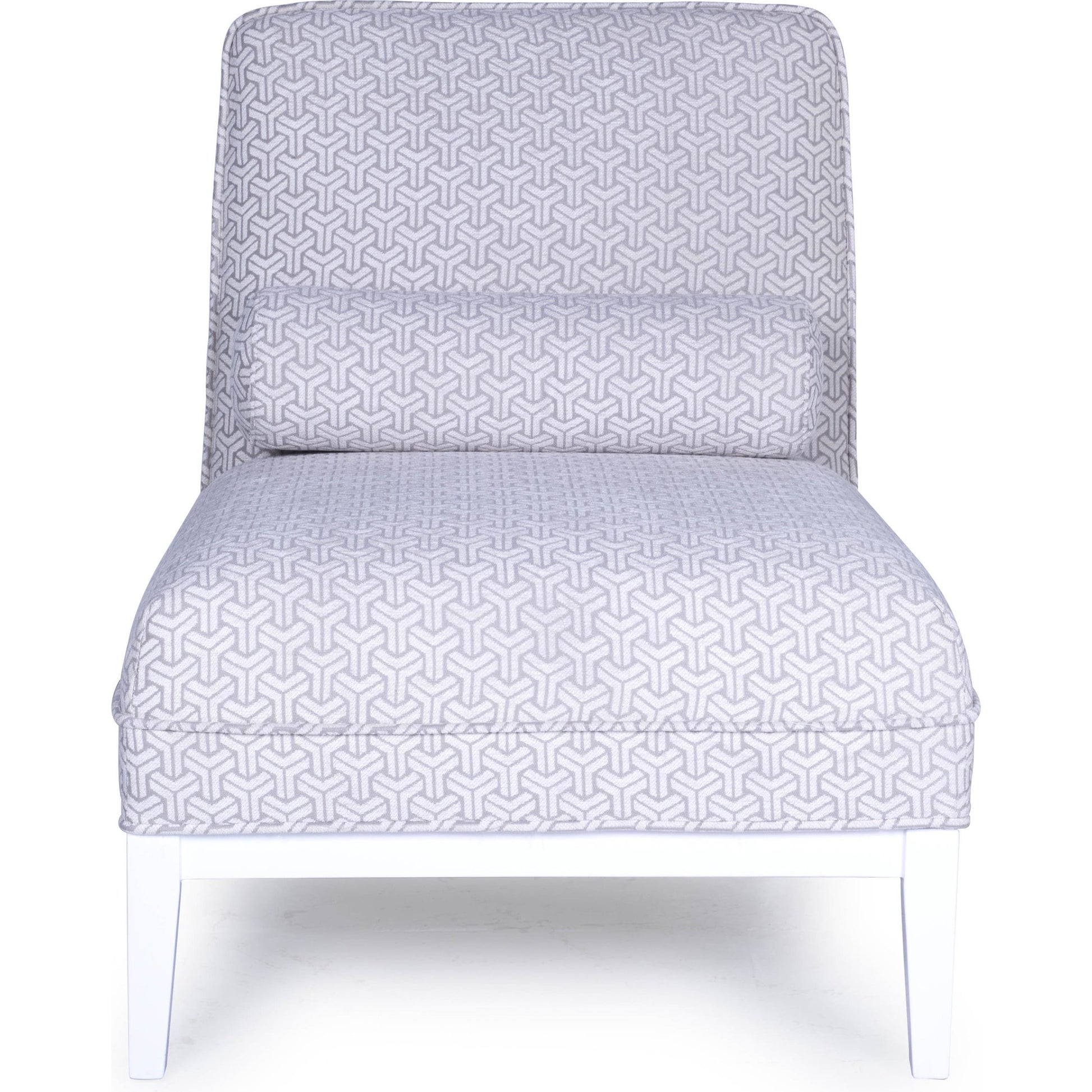 Firenze Upholster Lounge Chair by Pasargad Home in silver and white. Made from polyester, cotton in a coastal style.