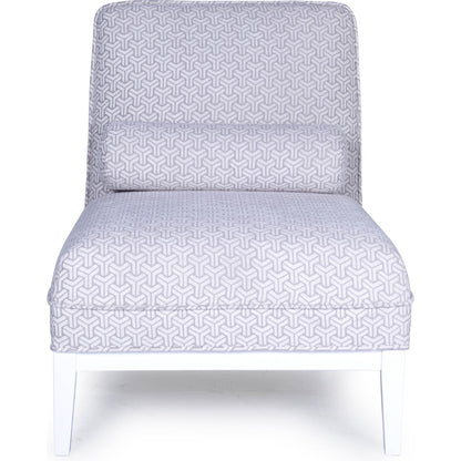 Firenze Upholster Lounge Chair by Pasargad Home in silver and white. Made from polyester, cotton in a coastal style.