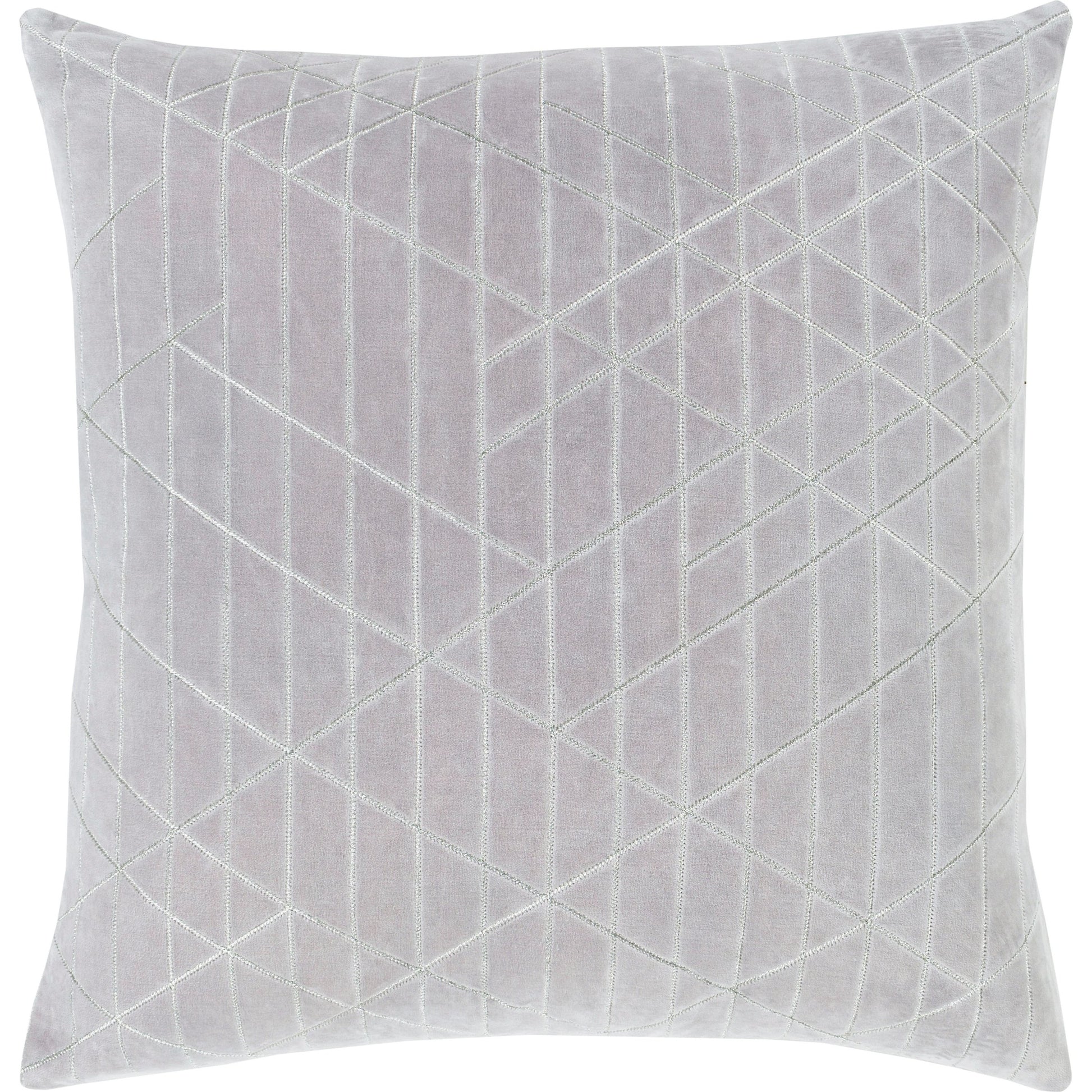 Regan Pillow - 32157 by Surya in gray, metallic silver. Made from 100% cotton in a modern style.