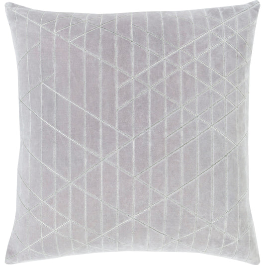Regan Pillow - 32157 by Surya in gray, metallic silver. Made from 100% cotton in a modern style.