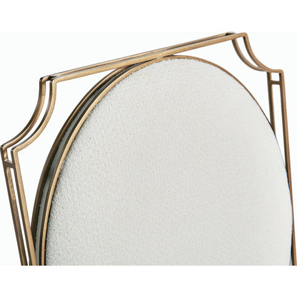 Xo Side Chair (Set of 2) by Jonathan Charles in beige and bronze. Made from stainless steel, foam, fabric in a traditional style.