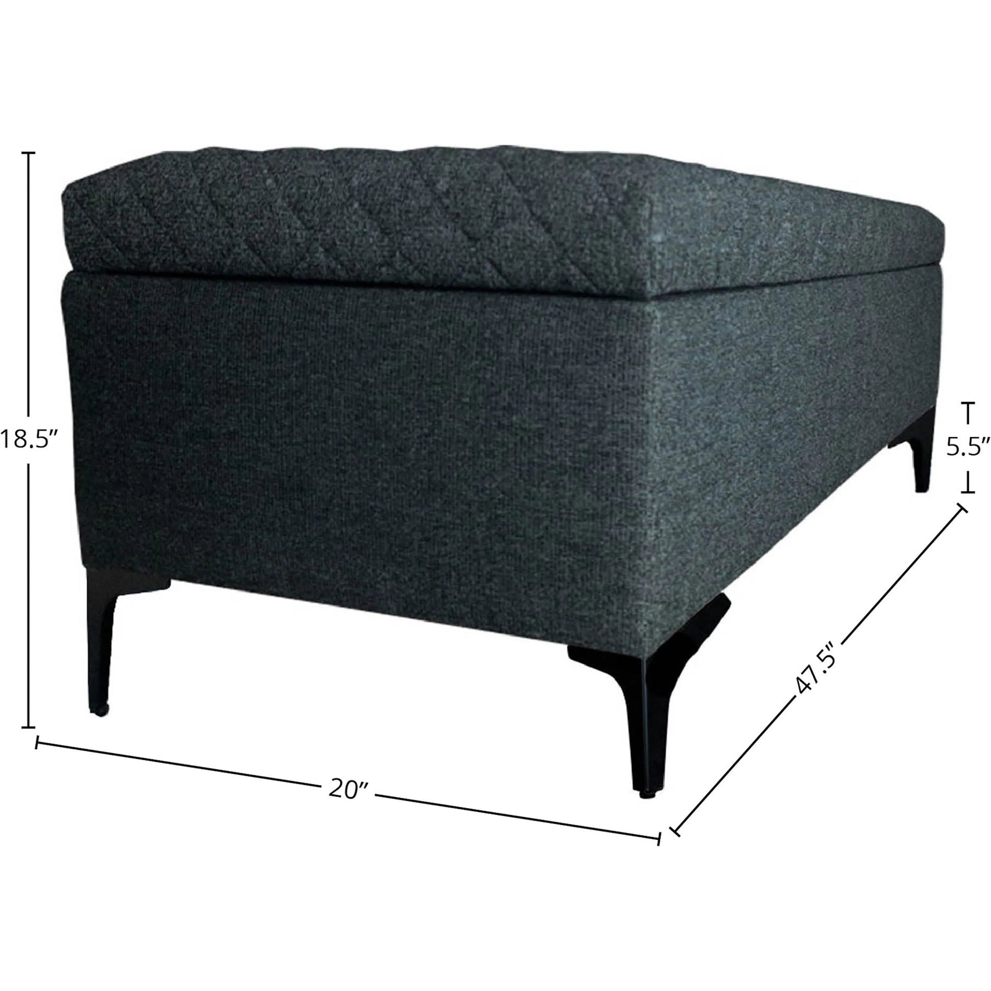 Reece Storage Bench by LH Imports in matte black. Made from unique in a eclectic & global style.