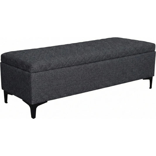 Reece Storage Bench by LH Imports in matte black. Made from unique in a eclectic & global style.