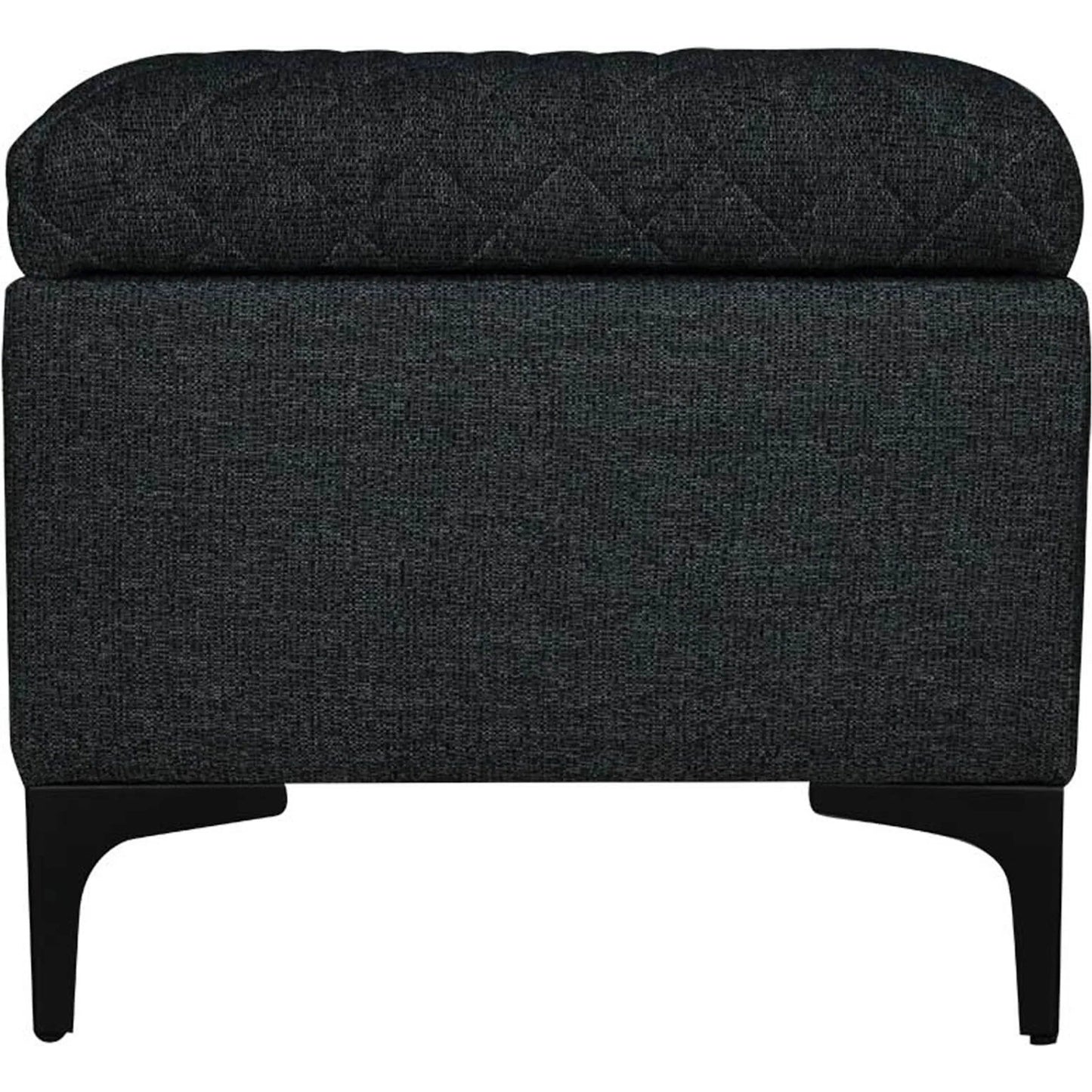 002 SI-2325207 | Additional Silo | Reece Storage Ottoman by LH Imports in matte black. Made from black metal legs, standard padded foam cushion, 100% polyester fabric in a eclectic & global style.