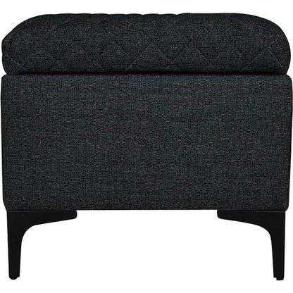 Reece Storage Ottoman by LH Imports in matte black. Made from black metal legs, standard padded foam cushion, 100% polyester fabric in a eclectic & global style.