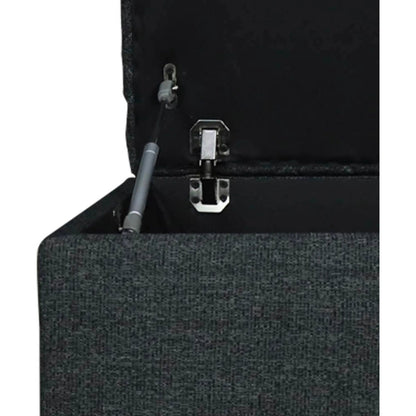 Reece Storage Ottoman by LH Imports in matte black. Made from black metal legs, standard padded foam cushion, 100% polyester fabric in a eclectic & global style.