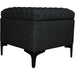 Reece Storage Ottoman by LH Imports in matte black. Made from black metal legs, standard padded foam cushion, 100% polyester fabric in a eclectic & global style.
