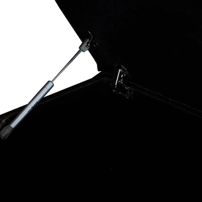 Reece Storage Ottoman by LH Imports in matte black. Made from black metal legs, standard padded foam cushion, 100% polyester fabric in a eclectic & global style.