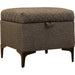Reece Storage Ottoman by LH Imports in matte black. Made from black metal legs, standard padded foam cushion, 100% polyester fabric in a eclectic & global style.