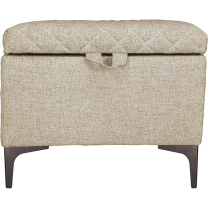 Reece Storage Ottoman by LH Imports in matte black. Made from black metal legs, standard padded foam cushion, 100% polyester fabric in a eclectic & global style.