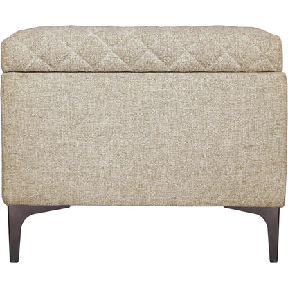 Reece Storage Ottoman by LH Imports in matte black. Made from black metal legs, standard padded foam cushion, 100% polyester fabric in a eclectic & global style.