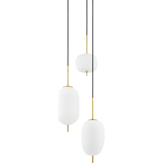 Redon Chandelier by Livabliss in white, black, metallic brass and electroplated. Made from iron, glass in a unique style.