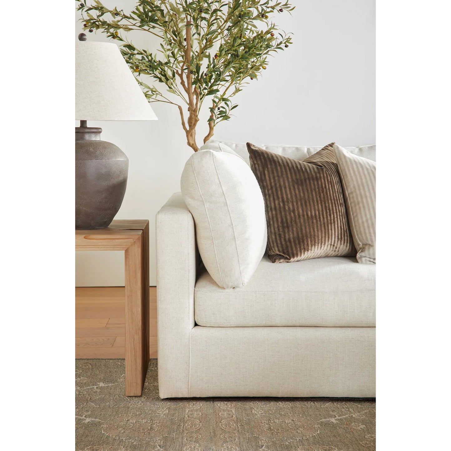 011 SI-2021735 | Unknown | Reed End Table by Essentials For Living in smoke gray pine. Made from solid reclaimed pine, reclaimed pine veneer, mdf in a modern style.