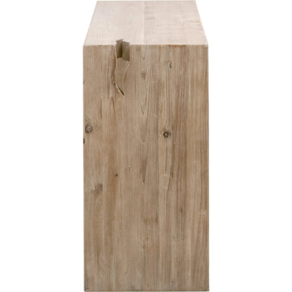 Reed Console Table by Essentials For Living in smoke gray pine. Made from solid reclaimed pine, reclaimed pine veneer, mdf in a modern style.