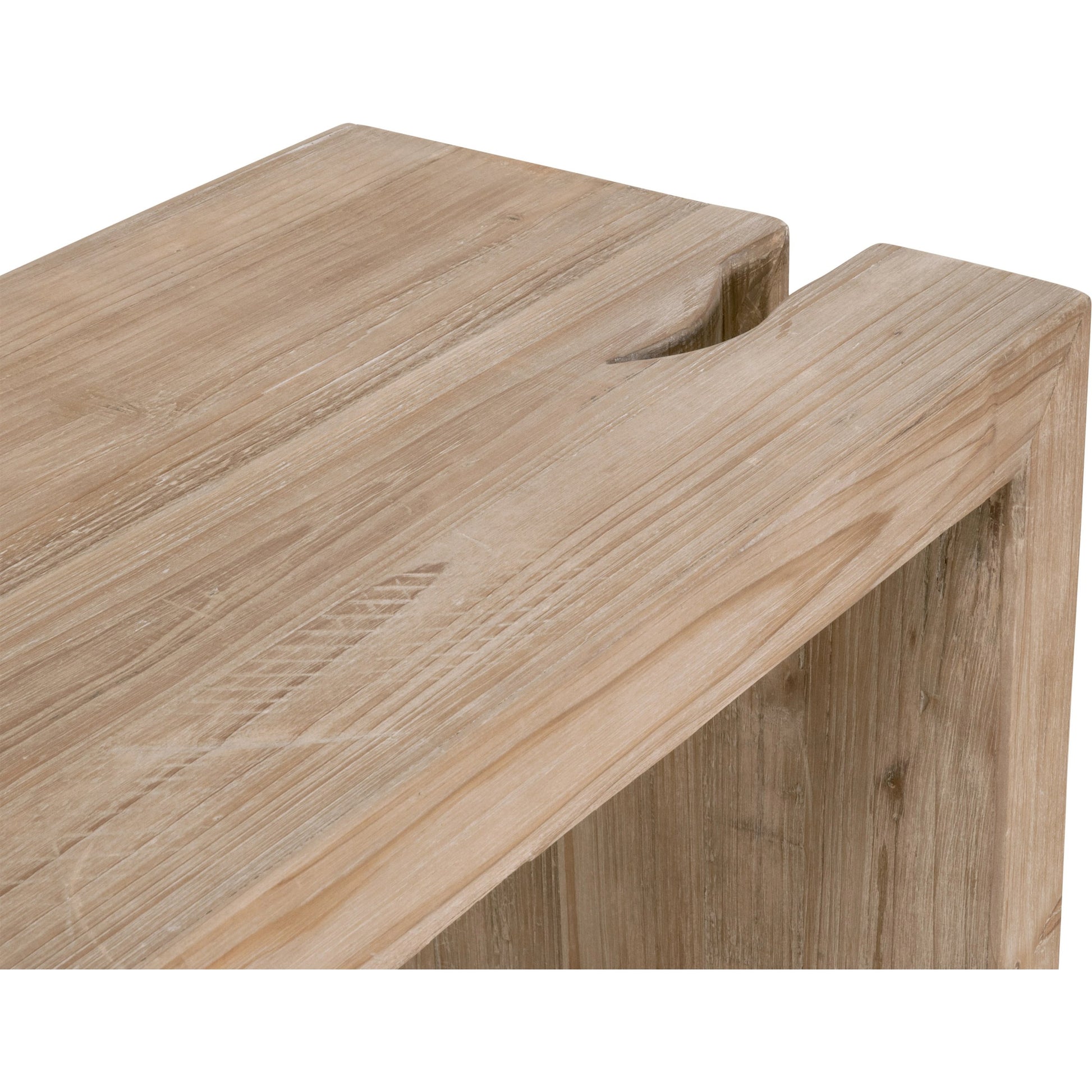 Reed Console Table by Essentials For Living in smoke gray pine. Made from solid reclaimed pine, reclaimed pine veneer, mdf in a modern style.