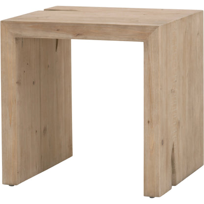 Reed End Table by Essentials For Living in smoke gray pine. Made from solid reclaimed pine, reclaimed pine veneer, mdf in a modern style.
