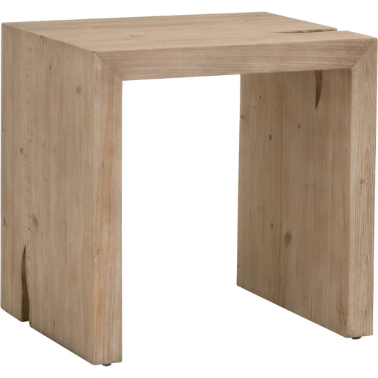 Reed End Table by Essentials For Living in smoke gray pine. Made from solid reclaimed pine, reclaimed pine veneer, mdf in a modern style.