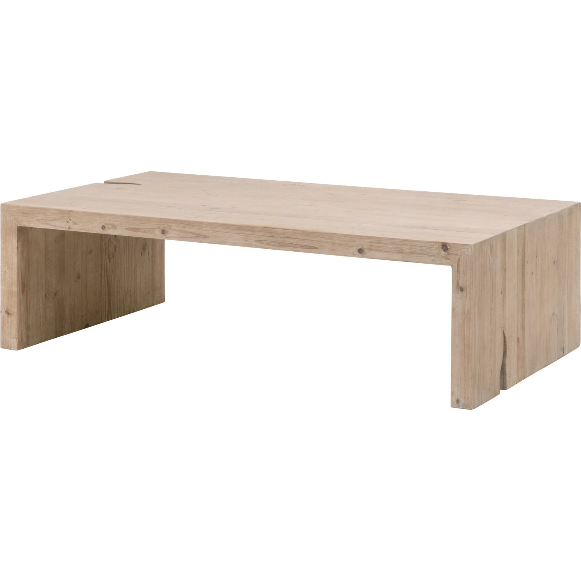 Reed Coffee Table by Essentials For Living in smoke gray pine. Made from solid reclaimed pine, reclaimed pine veneer, mdf in a modern style.