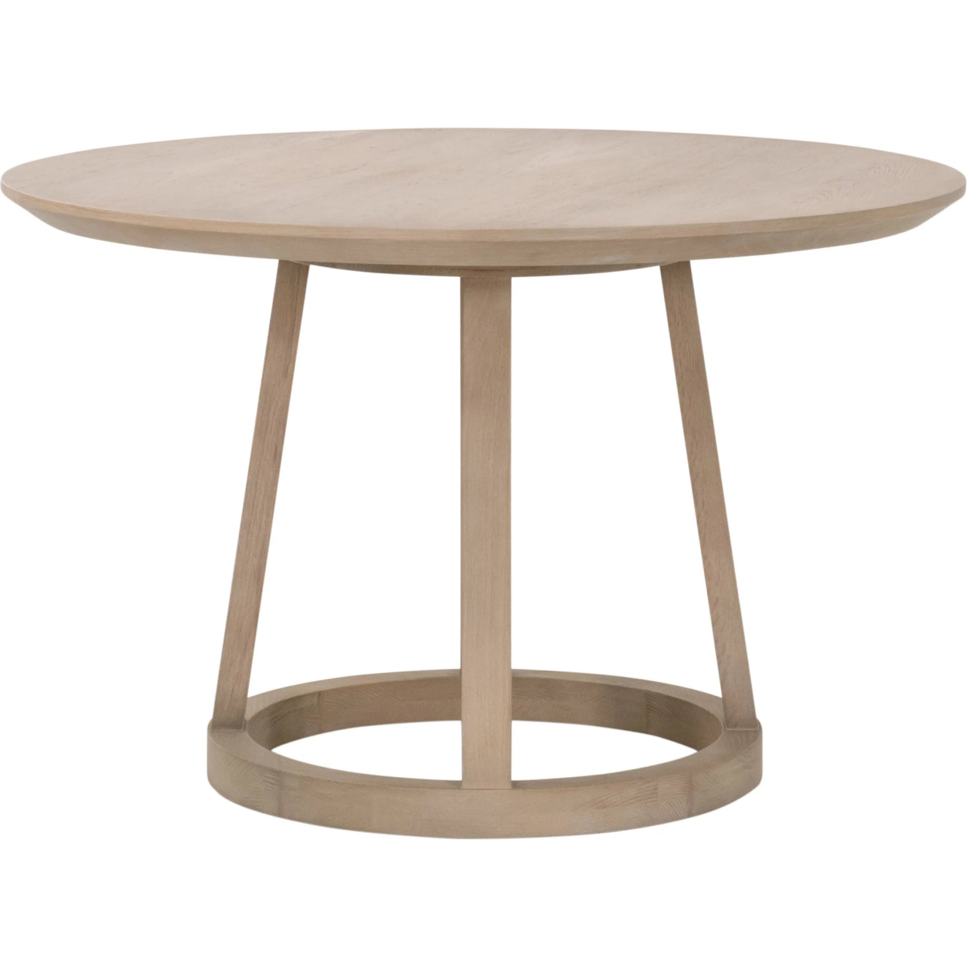 Reeves Round Dining Table by Essentials For Living in smoke gray oak. Made from solid oak wood, oak veneer in a unique style.