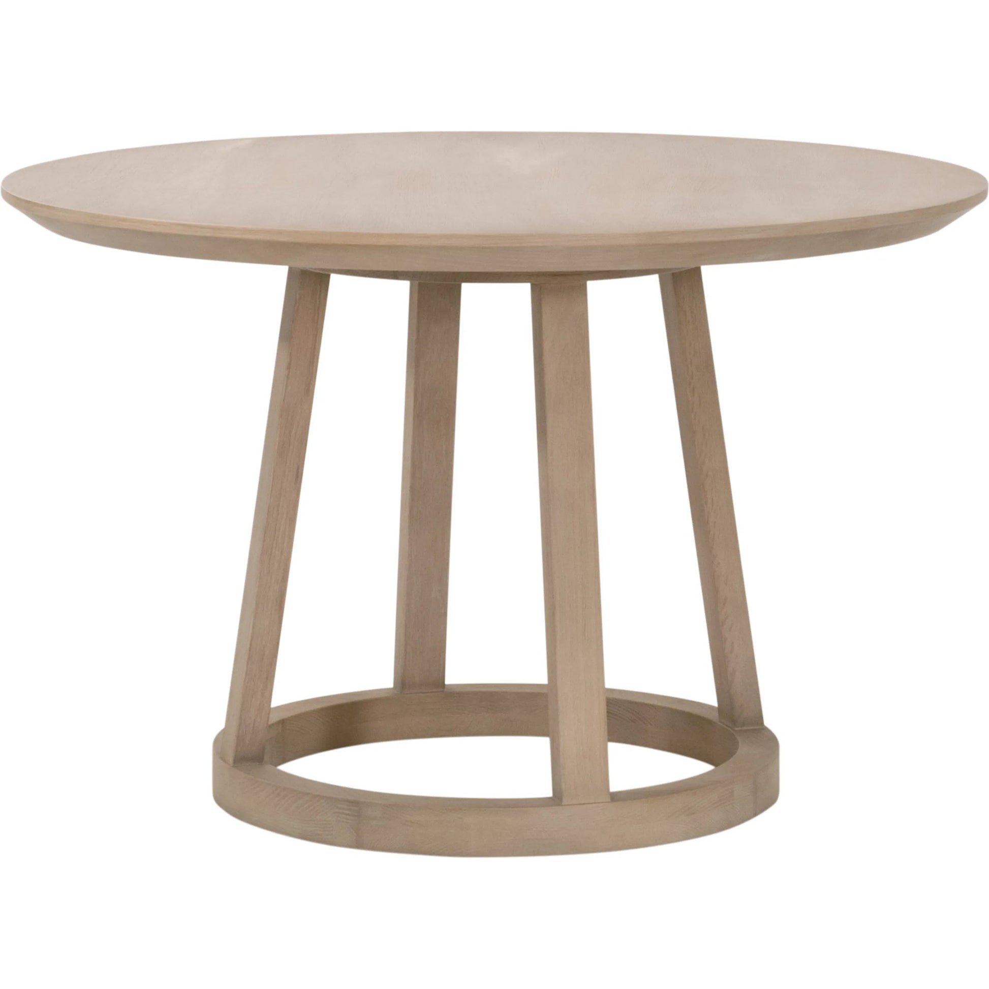 Reeves Round Dining Table by Essentials For Living in smoke gray oak. Made from solid oak wood, oak veneer in a unique style.