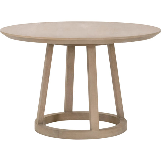 Reeves Round Dining Table by Essentials For Living in smoke gray oak. Made from solid oak wood, oak veneer in a unique style.