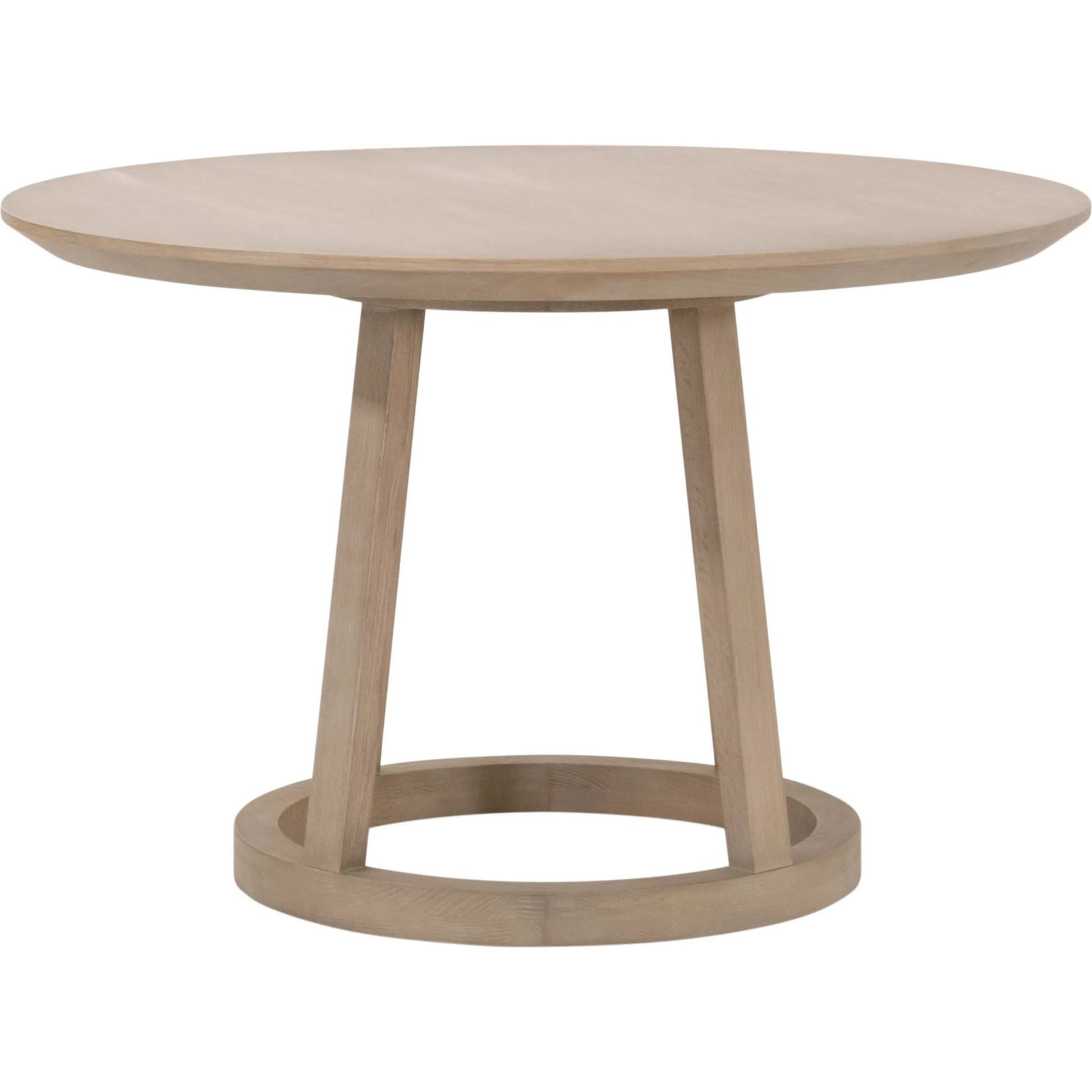 Reeves Round Dining Table by Essentials For Living in smoke gray oak. Made from solid oak wood, oak veneer in a unique style.