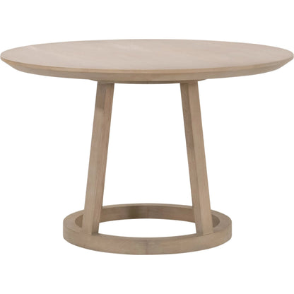 Reeves Round Dining Table by Essentials For Living in smoke gray oak. Made from solid oak wood, oak veneer in a unique style.