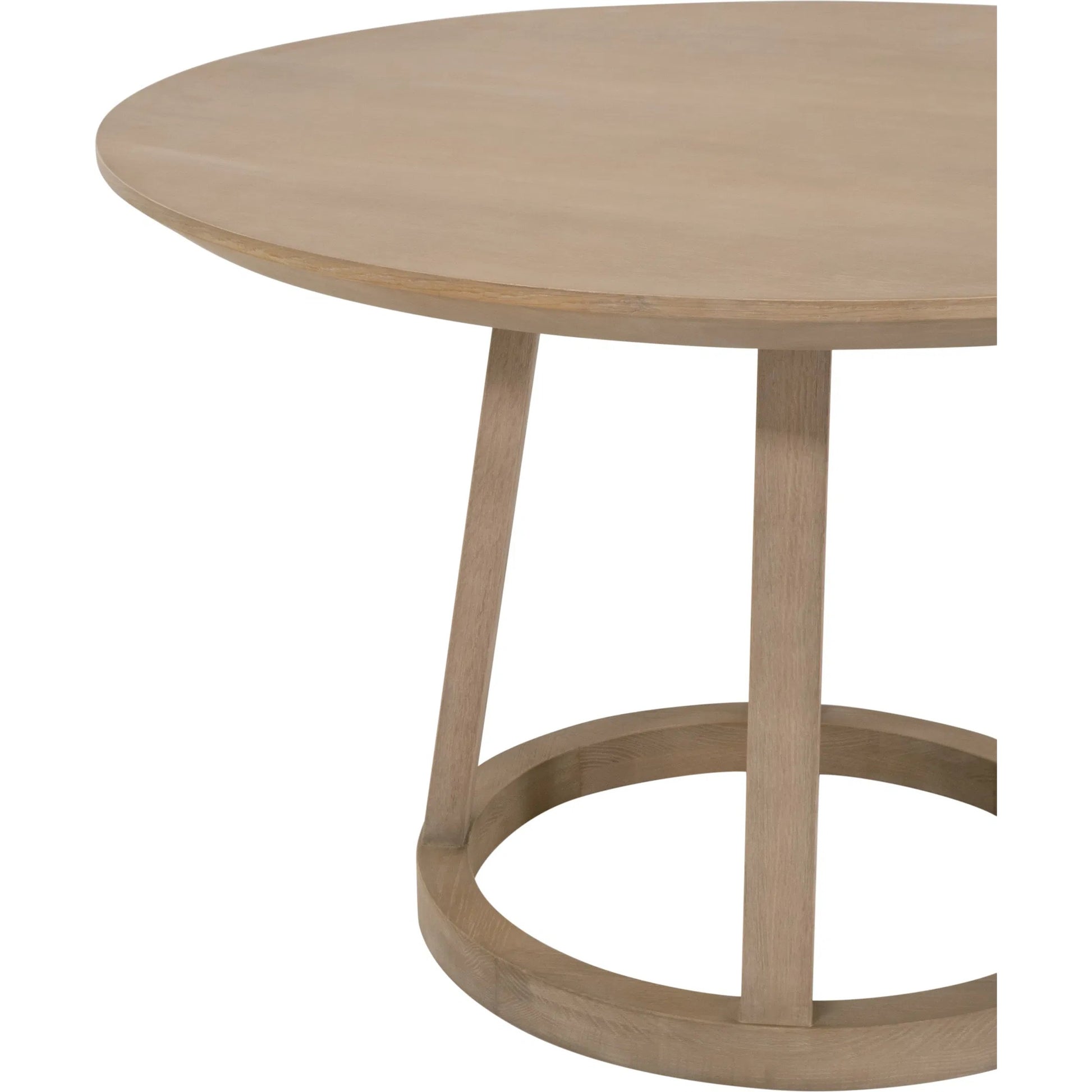 Reeves Round Dining Table by Essentials For Living in smoke gray oak. Made from solid oak wood, oak veneer in a unique style.