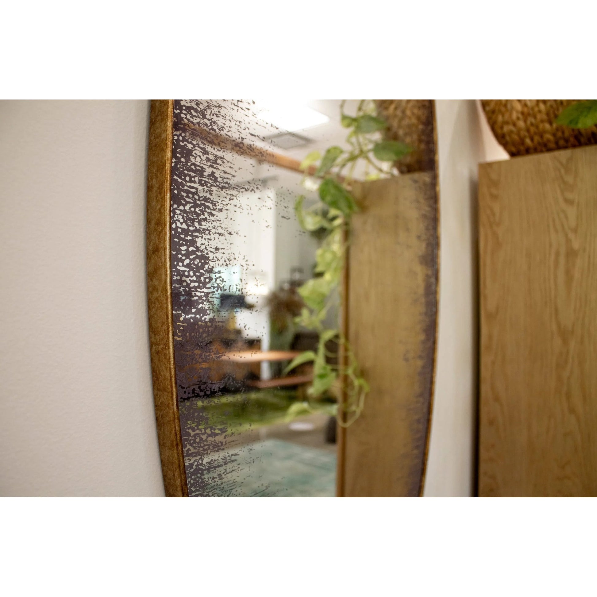 Greta Elipse Mirror by LH Imports in antique brass. Made from unique in a transitional style.