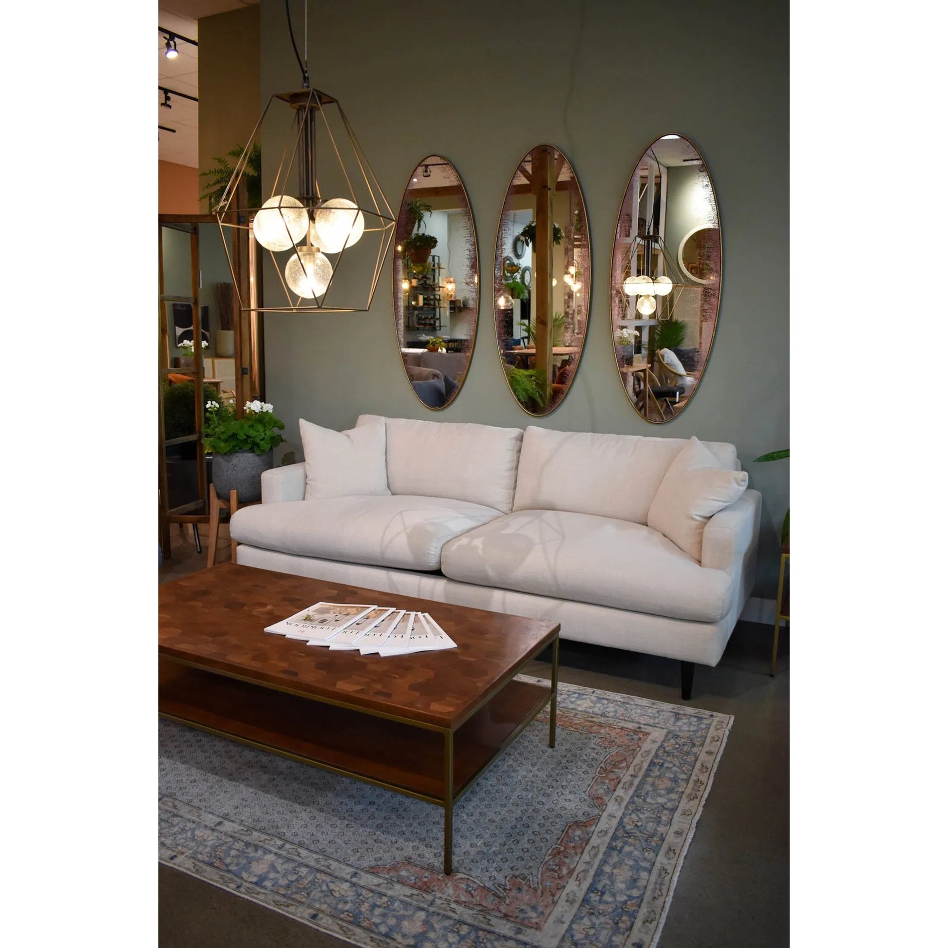 Greta Elipse Mirror by LH Imports in antique brass. Made from unique in a transitional style.