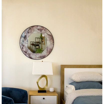 Eileen Mirror by LH Imports in grey, black and antique. Made from metal, glass in a unique style.