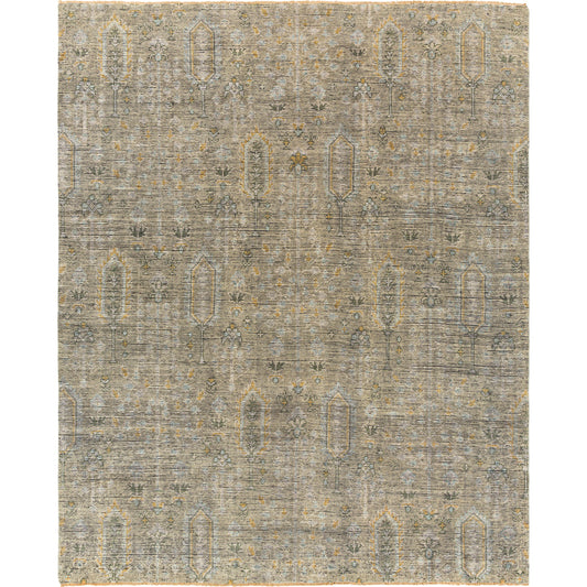Reign Rug - 27322 by Surya in sage, brown, pale blue, light olive, light beige, black. Made from 100% new zealand wool in a unique style.