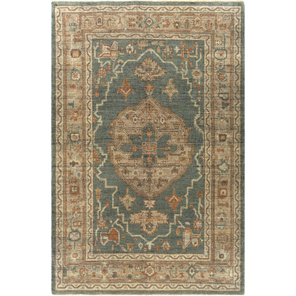 Reign REG-2304 Rug by Surya in dark green, beige, dusty sage, charcoal, tan. Made from unique in a unique style.