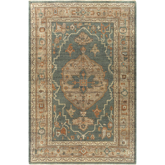 Reign Rug - 27334 by Surya in dark green, beige. Made from unique in a unique style.