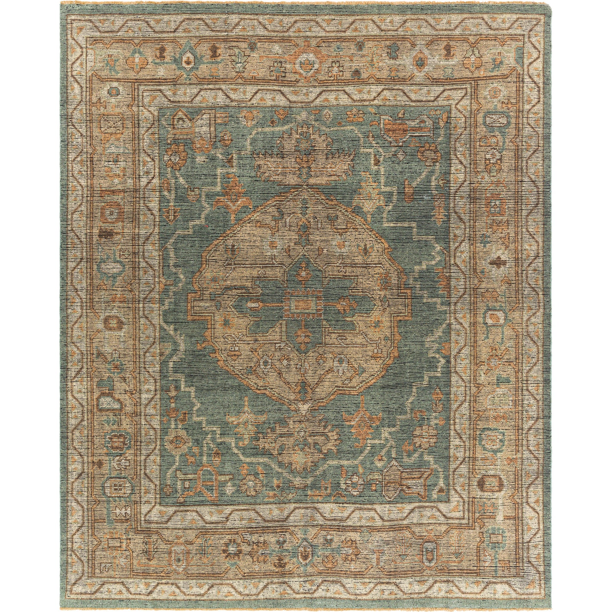 Reign REG-2304 Rug by Surya in dark green, beige, dusty sage, charcoal, tan. Made from unique in a unique style.
