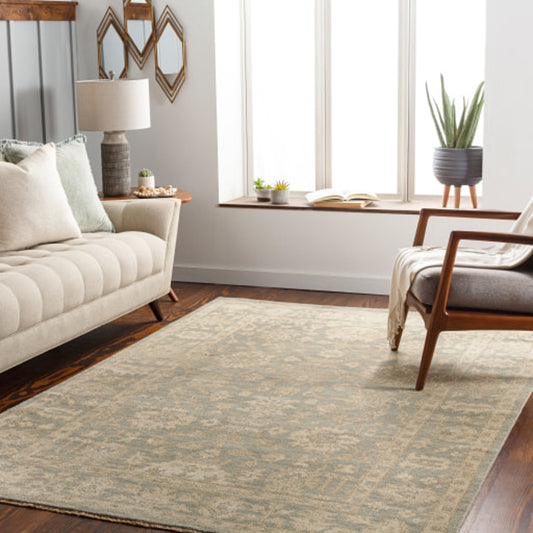 Reign Rug - 27342 by Surya in dusty sage, tan, beige, light brown, mustard. Made from 100% new zealand wool in a unique style.