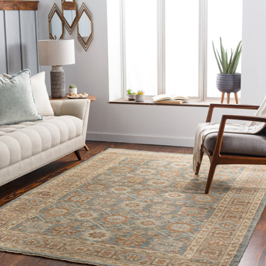 Reign Rug - 27320 by Surya in sage, brown, dusty sage, light beige, black. Made from 100% new zealand wool in a unique style.