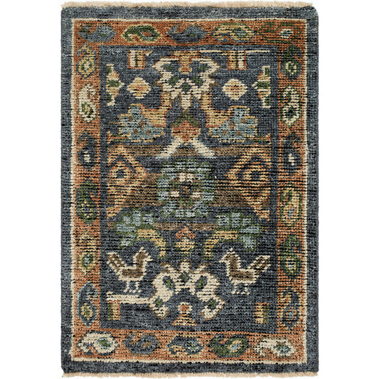 Reign Rug - 32636 by Surya in navy, sage, olive, oatmeal, brown. Made from main: 70% wool, main: 30% viscose in a unique style.