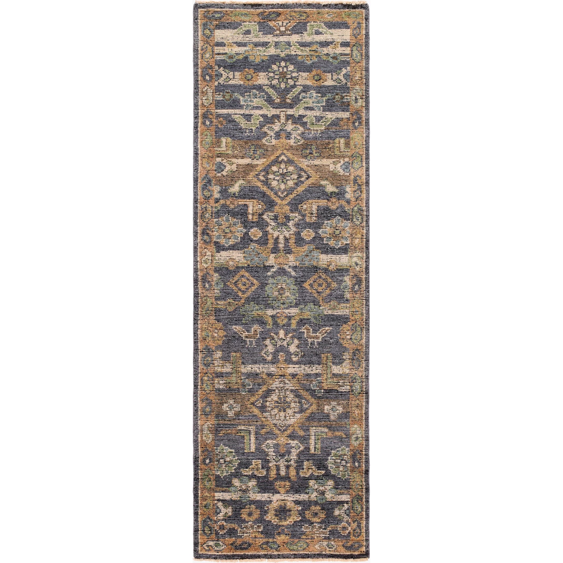Reign REG-2324 Rug by Surya in navy, sage, olive, oatmeal, brown. Made from face: 70% wool, 30% viscose, warp: 100% cotton in a unique style.