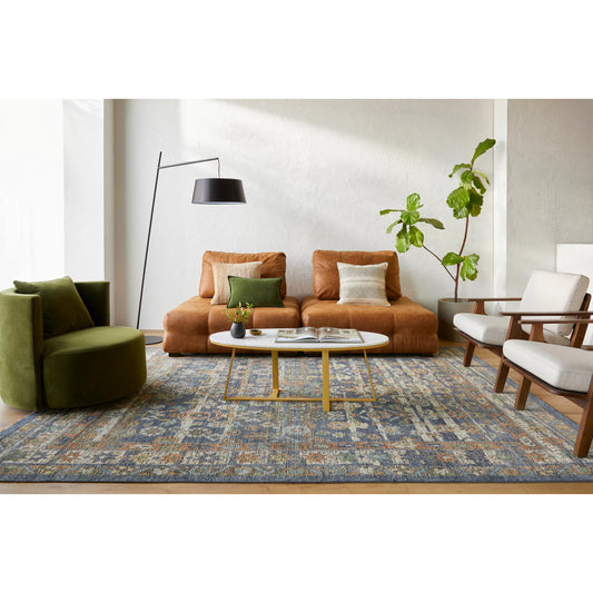 Reign Rug - 16061 by Surya in navy, sage, olive, oatmeal, brown. Made from face: 70% wool, 30% viscose, warp: 100% cotton in a unique style.