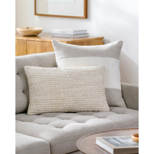 Raleigh Pillow - 516816 by Surya in ivory, white. Made from linen, viscose, cotton in a modern style.