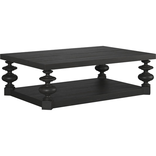 Atrium Rectangular Coffee Table by A.R.T. Furniture in hand rubbed black, undertones of brown. Made from unique in a traditional style.