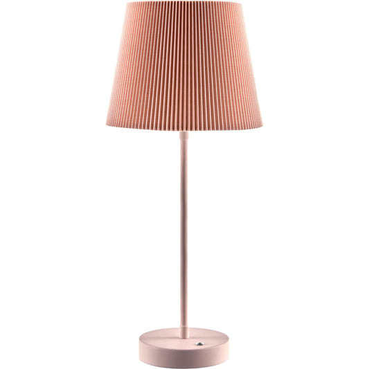Rigel Pink Buffet Table Lamp by Livabliss in pink and structured, plated, painted. Made from iron, plastic, polyester in a unique style.
