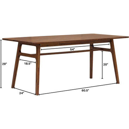 Remix Dining Table by LH Imports in brown. Made from solid acacia, veneer in a modern style.