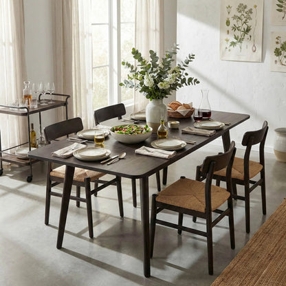Remix Extension Dining Table (70"/86") by LH Imports in black. Made from acacia, beech, rubberwood in a traditional style.