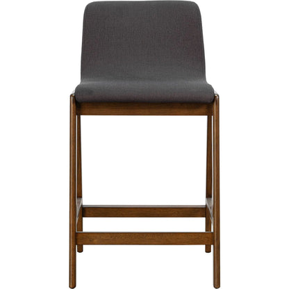 Remix Counter Stool by LH Imports in estelle brown. Made from 100% polyester, solid rubber wood, laminated veneer lumber in a unique style.