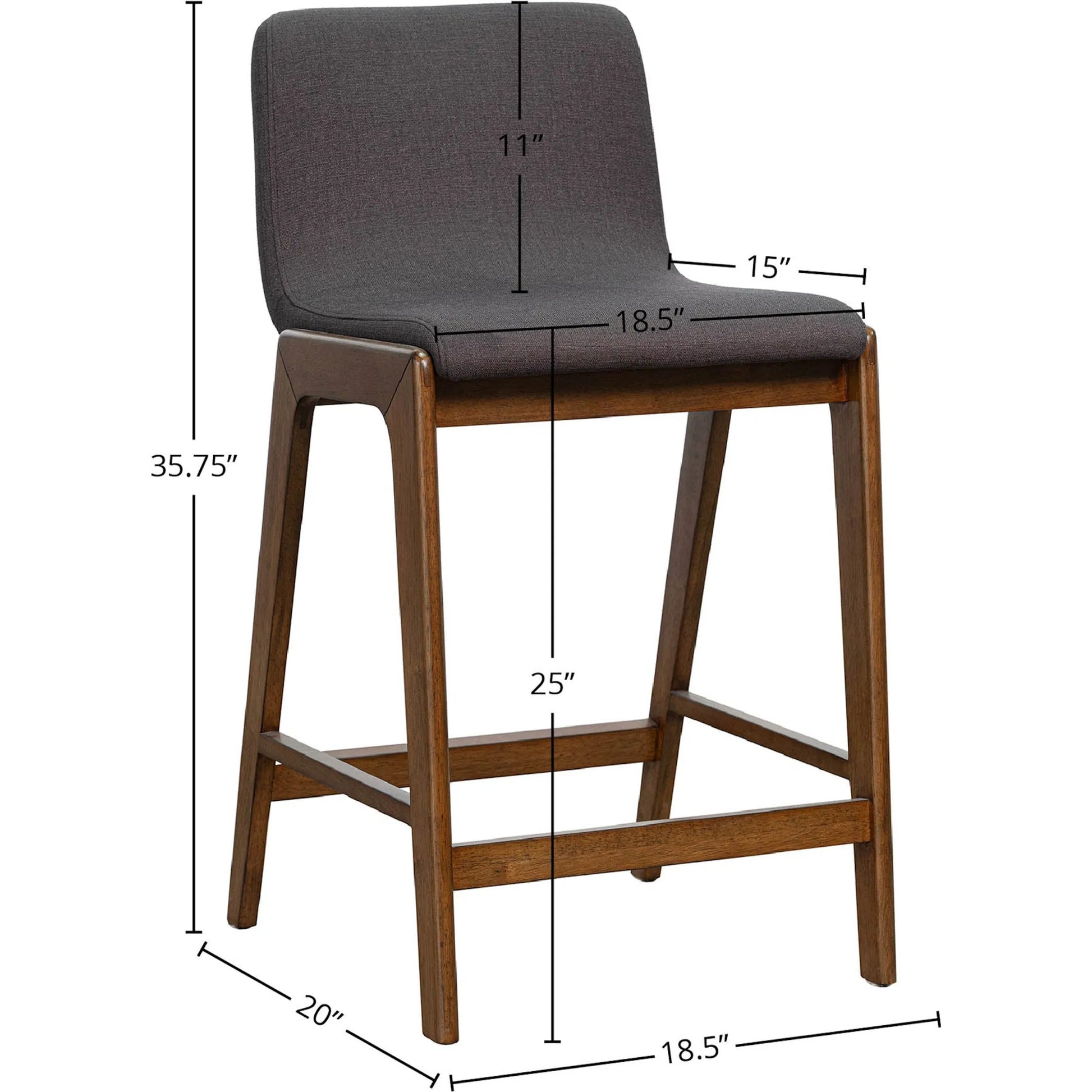 Remix Counter Stool by LH Imports in estelle brown. Made from 100% polyester, solid rubber wood, laminated veneer lumber in a unique style.