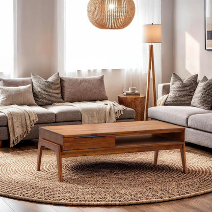 Remix Coffee Table by LH Imports in brown. Made from solid acacia, veneer in a modern style.