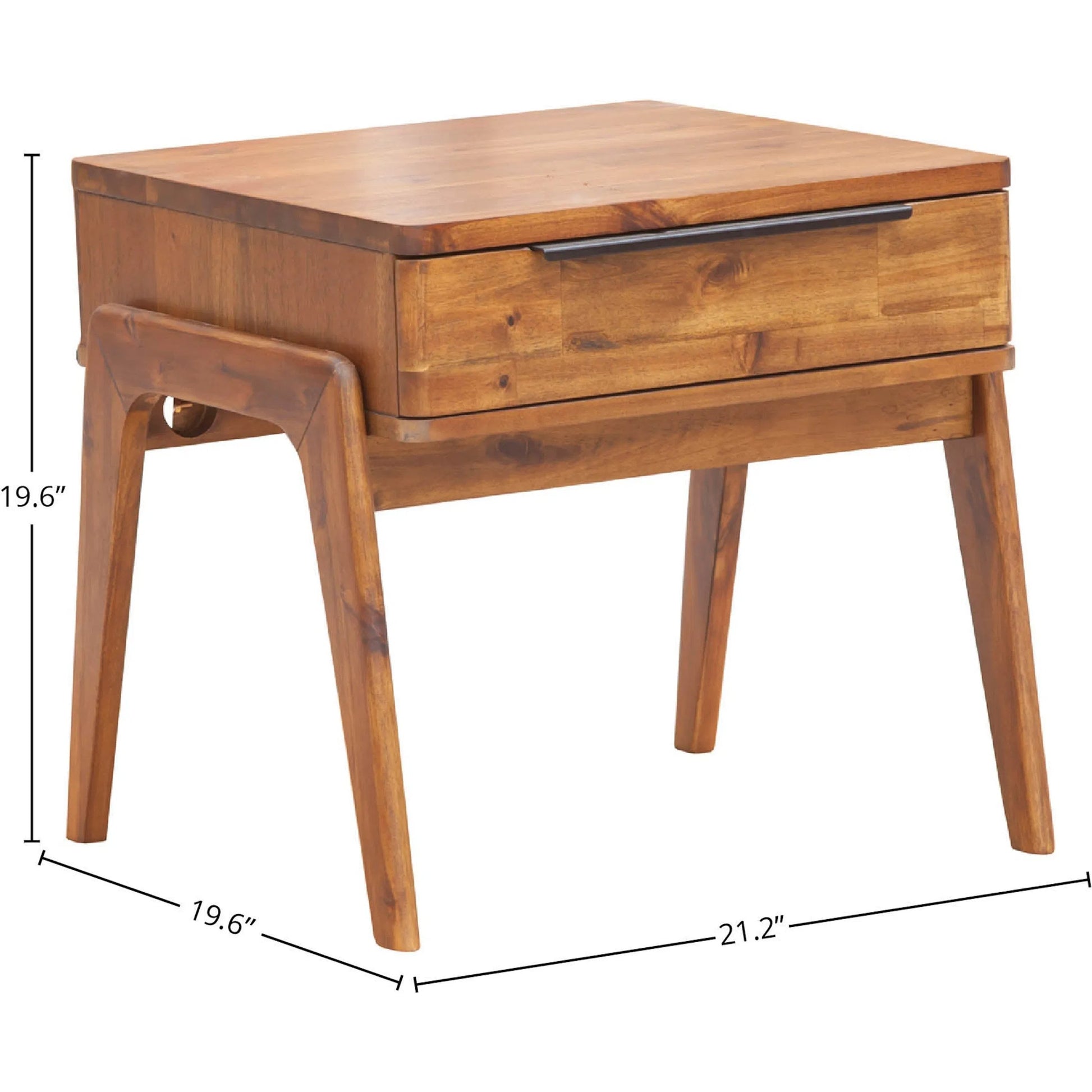 Remix Side Table by LH Imports in brown. Made from solid acacia, veneer in a modern style.